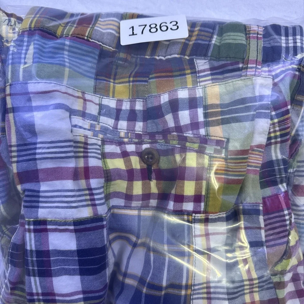 Polo Ralph Lauren Shorts Mens 38 Multicolor Madras Plaid Cargo Pockets Preppy